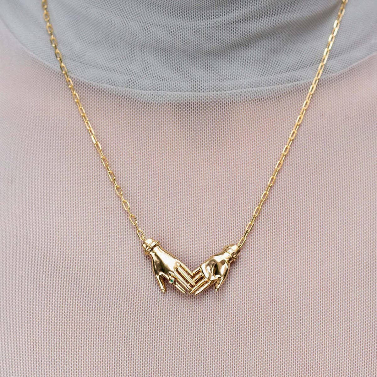 Fashion Palm Devil Eye Clavicle Necklace_CWMM5508