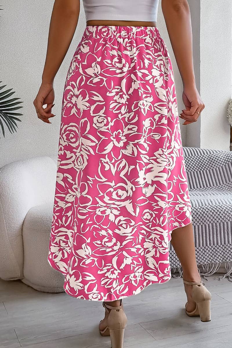 CWBMS0158_RUFFLED IRREGULAR SKIRT WITH SUMMER FLOWERS