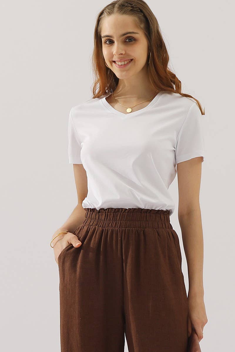 CWBLP416_EASY PULL ON LINEN CAPRIS PANTS WITH SIDE POCKET