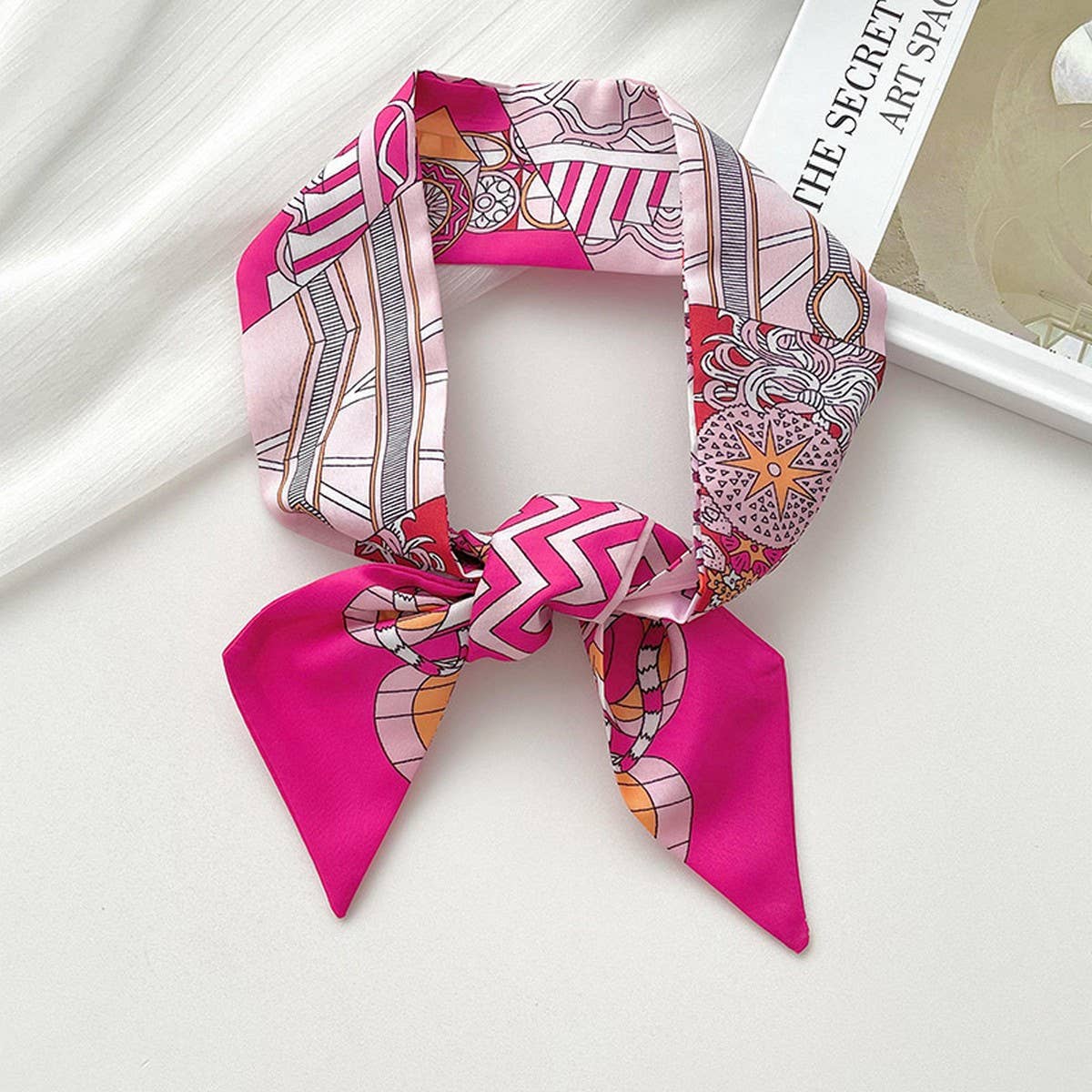 RETRO LONG TIE BAG HANDLE RIBBON SCARF_CWASC0722