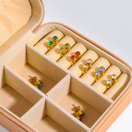 Twelve Zodiac Sign Earrings Zircon Fashion