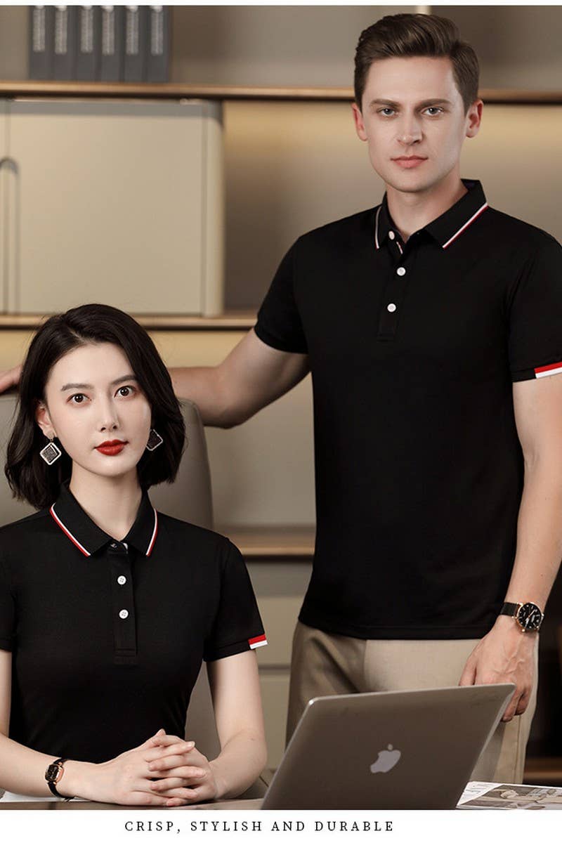 CWTBLS02441_COTTON EMBROIDERED CASUAL SHORT SLEEVE POLO