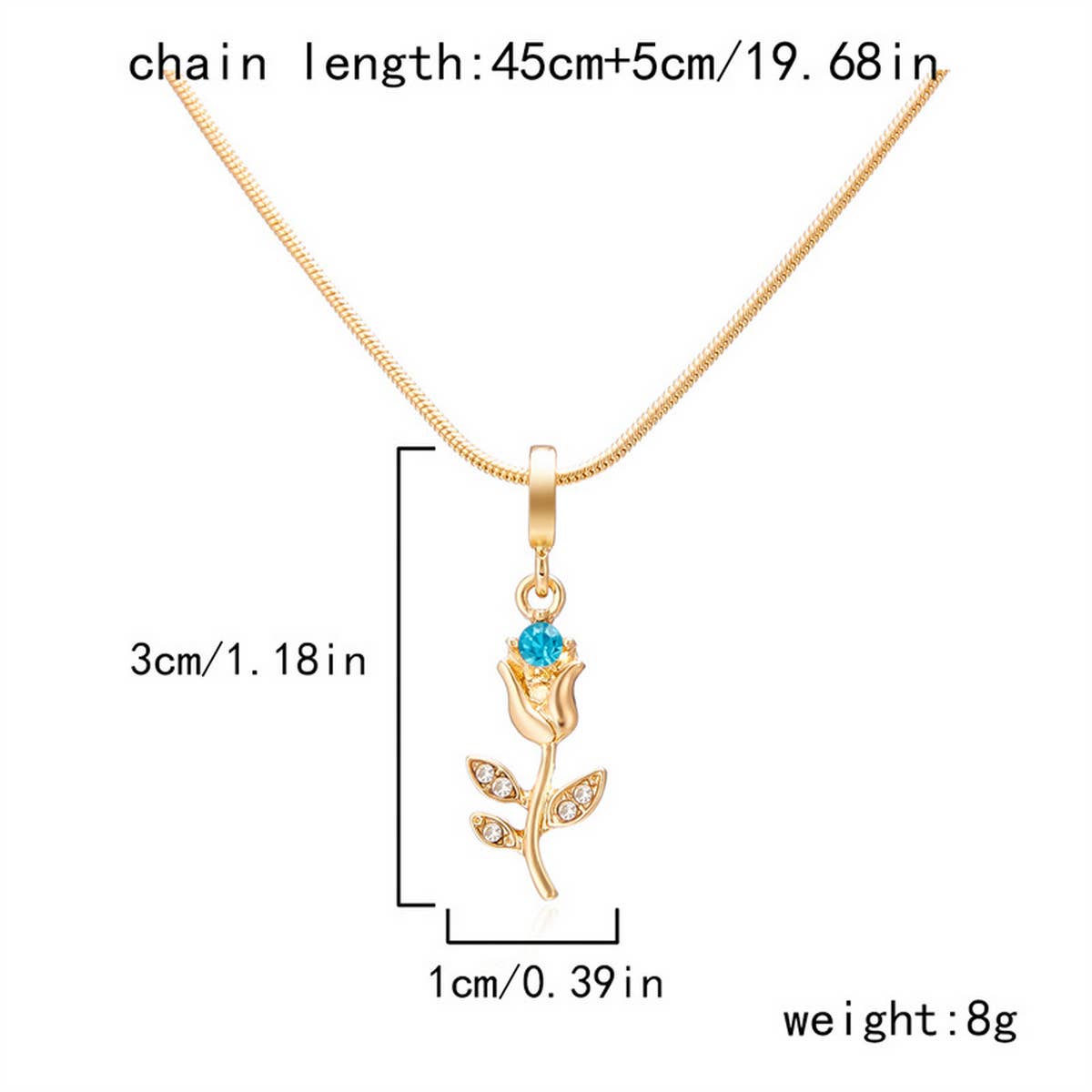 TULIP DIAMOND 3D FLOWER NECKLACE