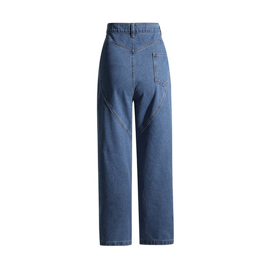 MID RISE STRAIGHT HOLLOW DIAMOND STUDDED JEANS