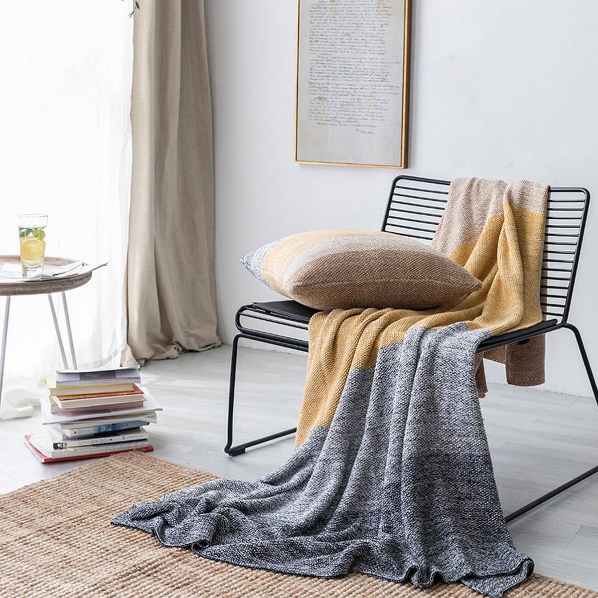 NEW FOUR-COLOR GRADIENT THROW BLANKET SOFA COVER