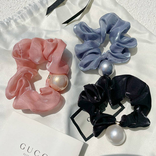 RETRO SIMPLE PEARL LARGE INTESTINE HAIR TIE_CWAHA0761