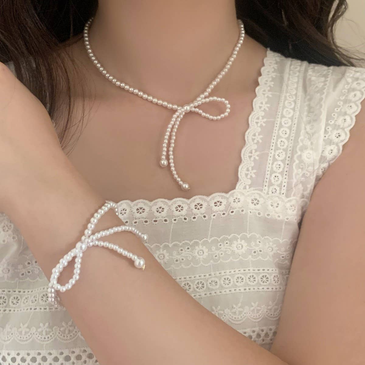 SUPER FAIRY SWEET BOW CLAVICLE NECKLACE FOR WOMEN