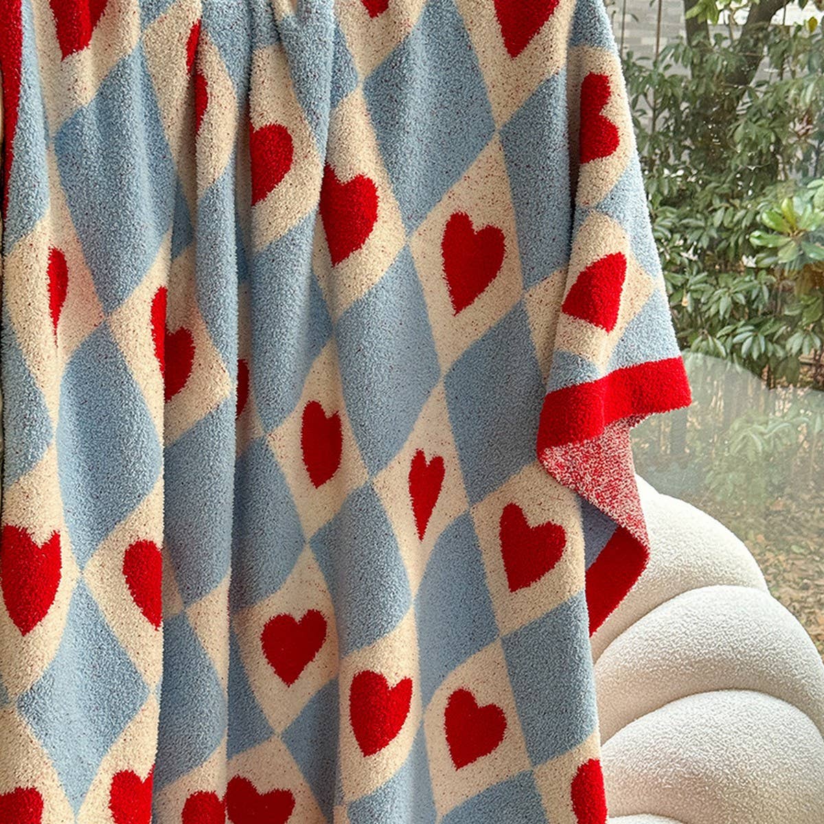 SWEET STYLE LOVE KNITTED WOOL THROW BLANKET