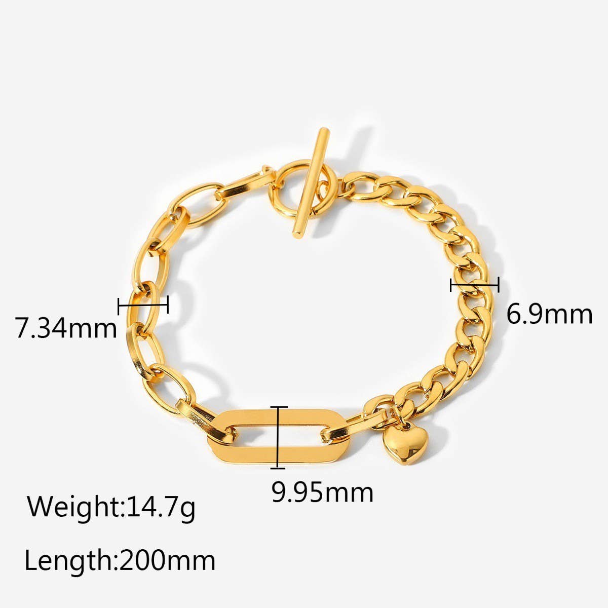 Titanium Steel Cuban Link Chain Bracelet