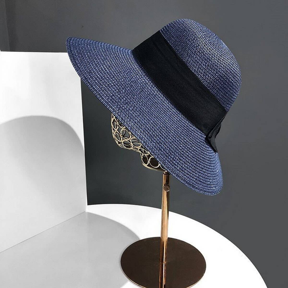 Summer Literary Bow Sunshade Straw Hat_CWAH3434