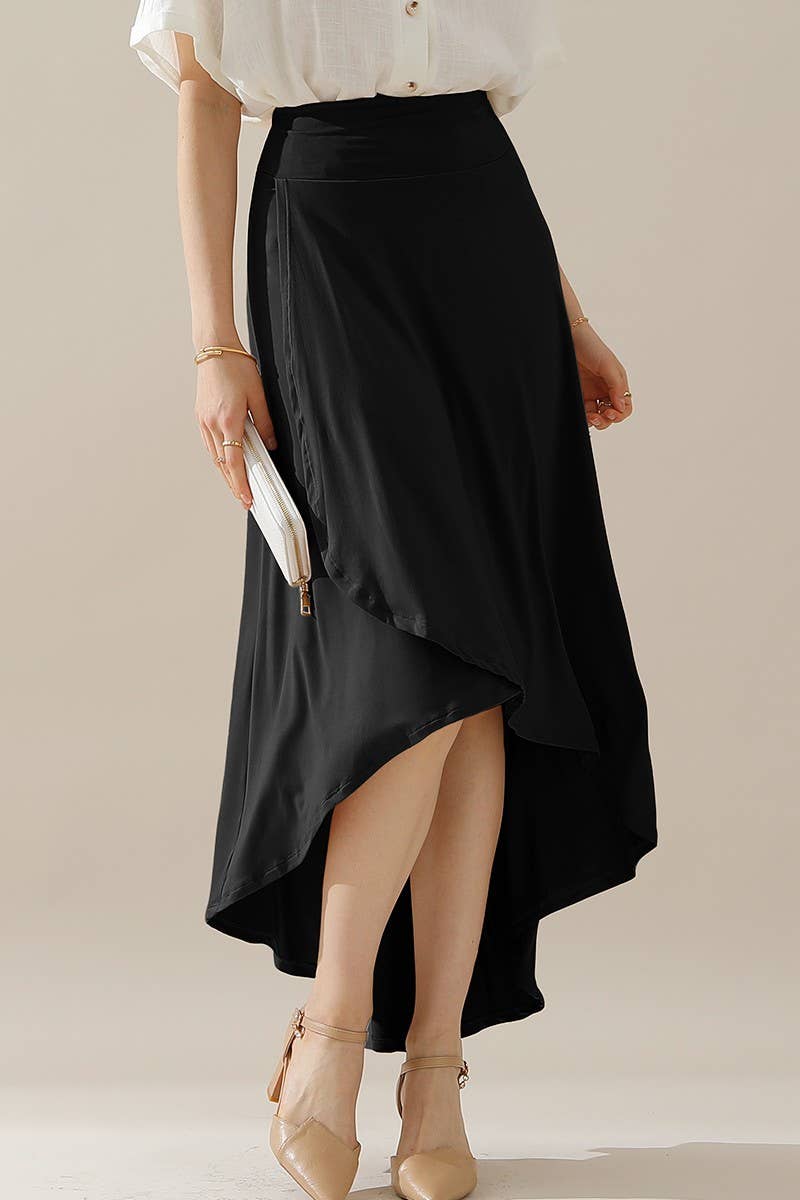 CWBLS127_OVERLAP HI-LOW MAXI SKIRT WITH FLARE SHAPE