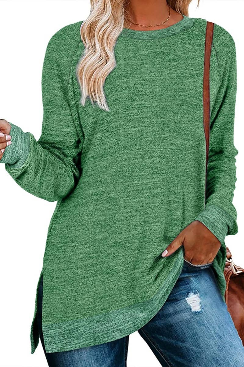 CWTBLL1889_CREW-NECK LONG-SLEEVED JUMPER WITH A SLIT