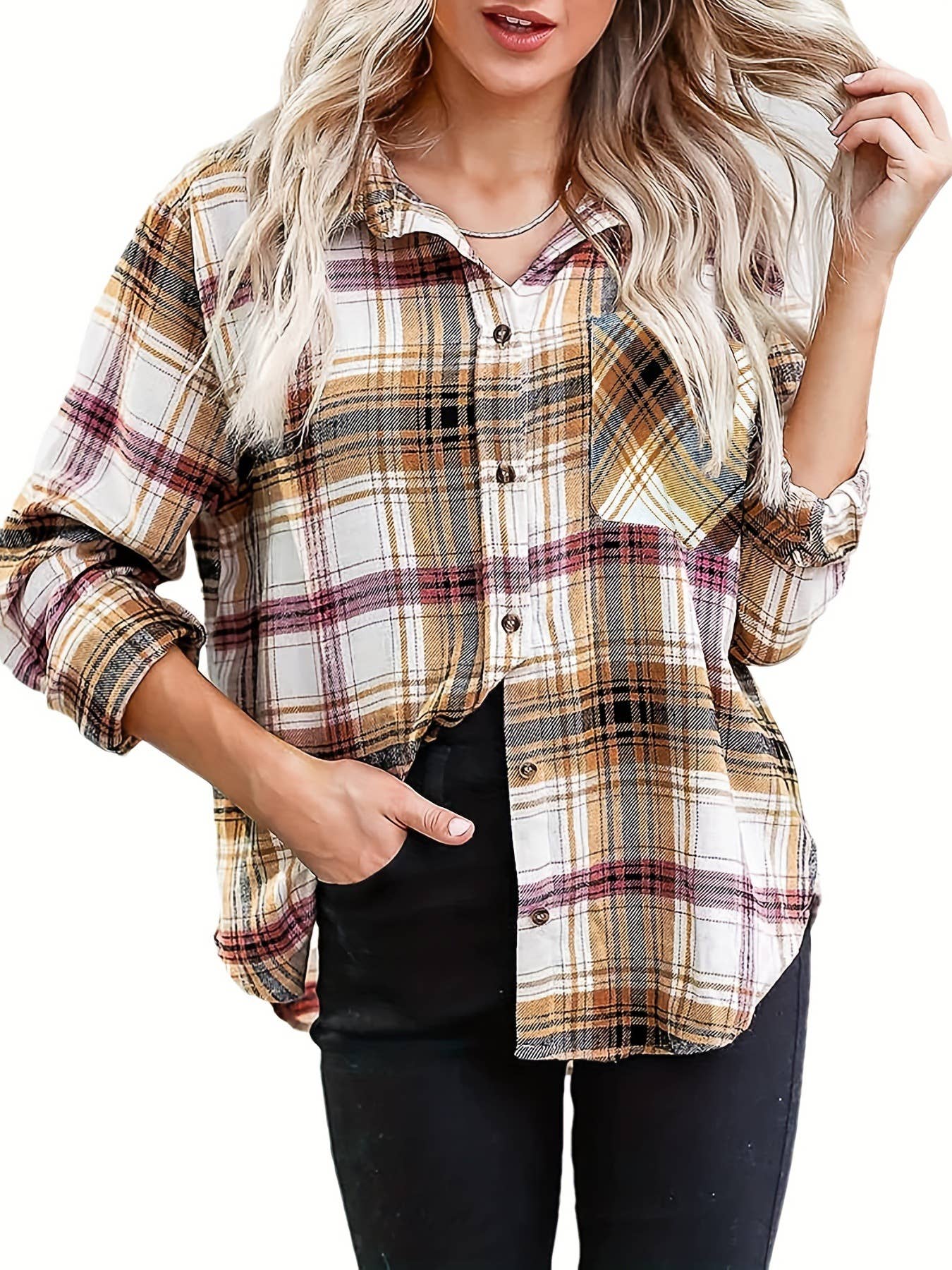 Classic checked single-breasted shirt