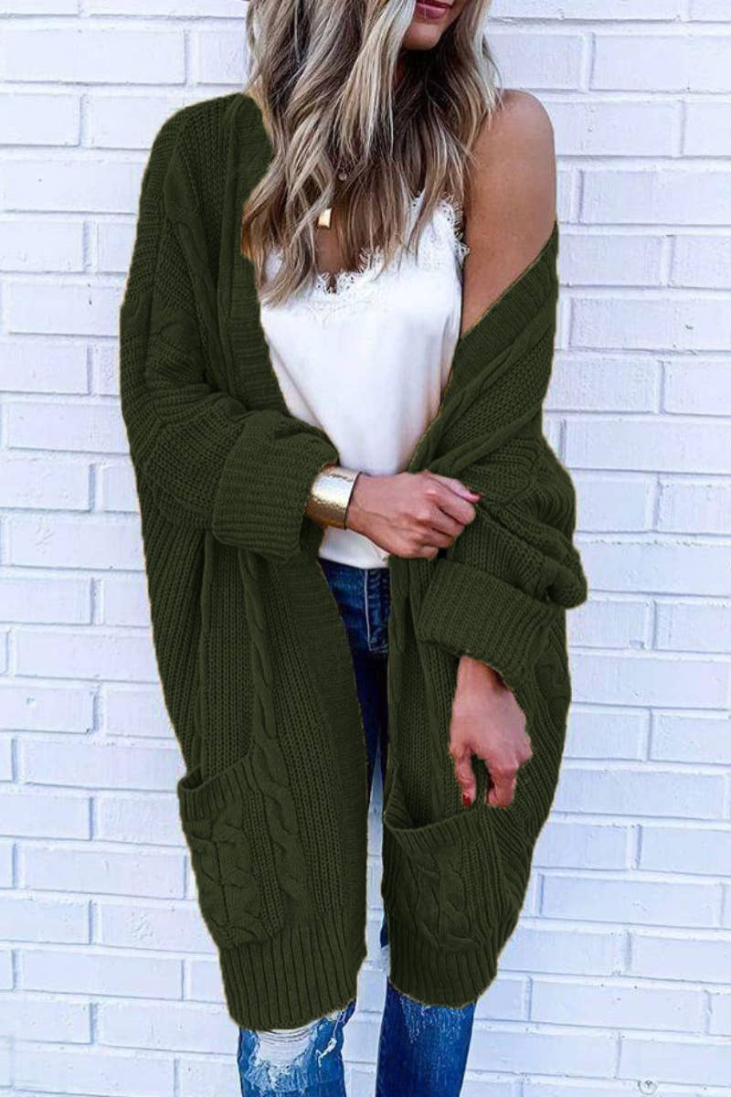 CWOCAL2169_LONG SLEEVE CARDIGAN WITHOUT BUCKLE POCKET