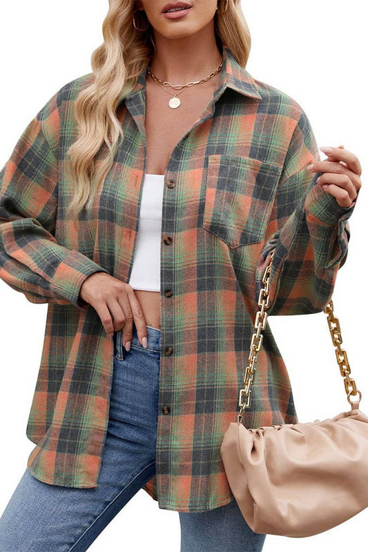CWTSTL1455_LOOSE-FITTING BUTTON-DOWN PLAID SHIRT