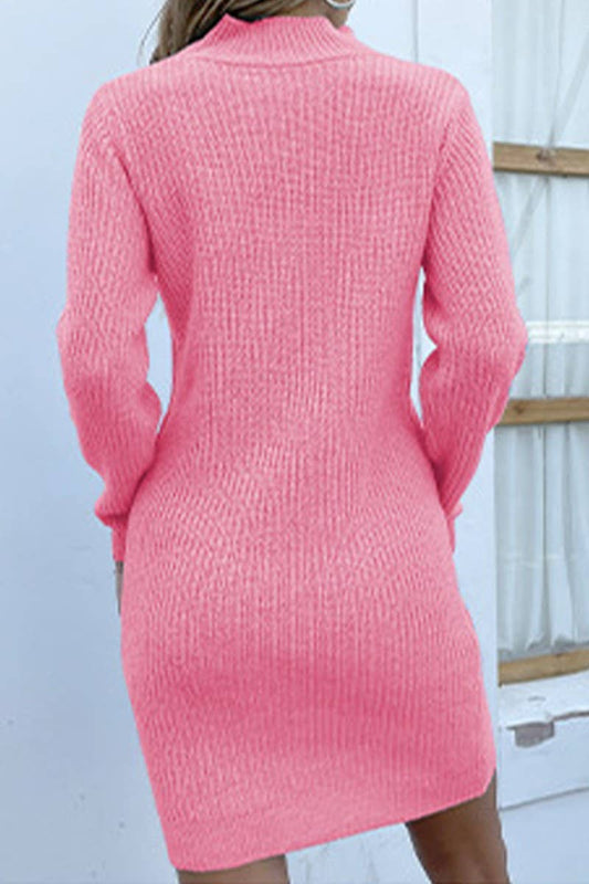 CWOSWL1739_V-Neck Long Sleeve Pullover Long Sweater