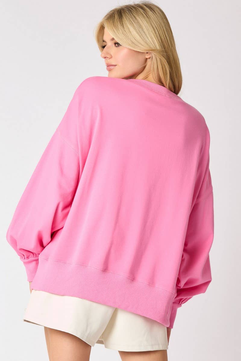 CWTBLL01261_PEARL BOW DETAIL LONG SLEEVE SWEATSHIRT