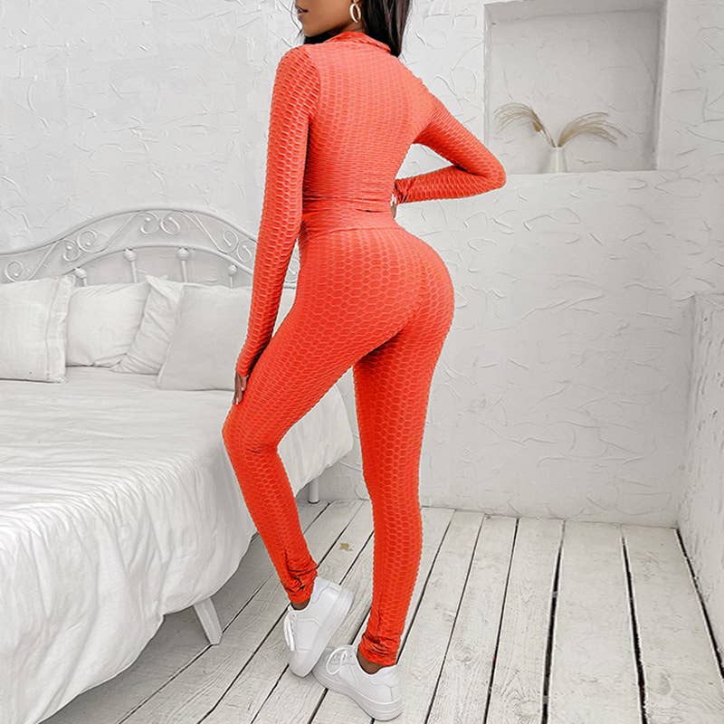 CASUAL SOLID COLOR PINEAPPLE CHECK SPORTS SUIT