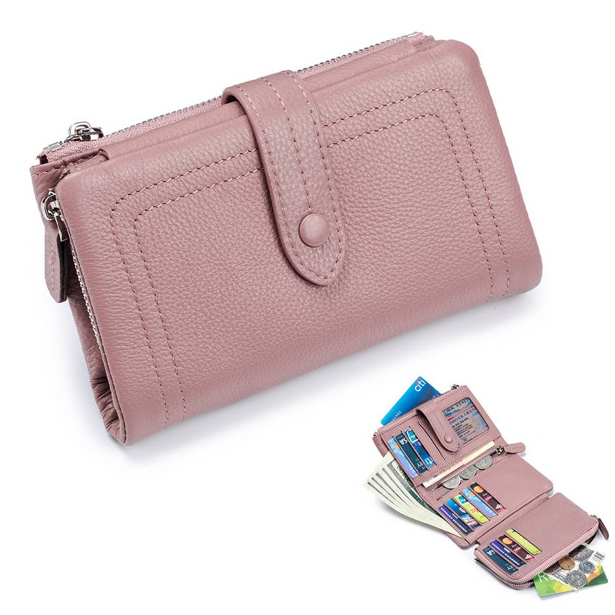 SOFT LEATHER SHORT STYLISH FOLDING LEATHER WALLET_CWAB3779