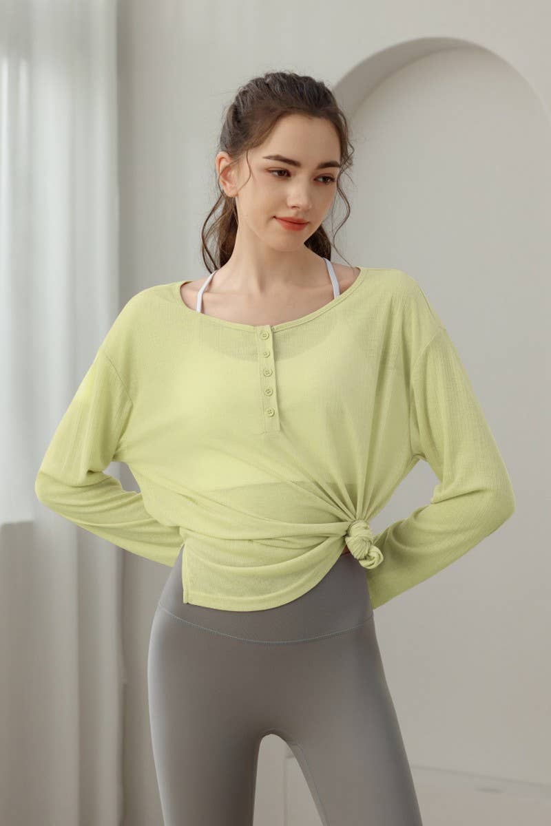 CWTBLL3634_NEW THIN SUN-PROOF LOOSE YOGA CLOTHES