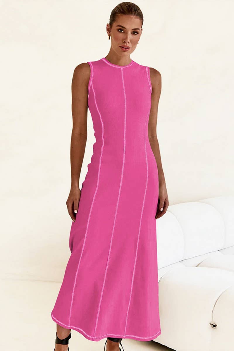 CWDMD6150_VINTAGE FRENCH SLEEVELESS A-LINE DRESS