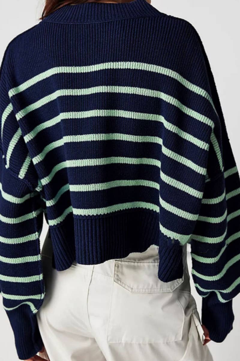 CWOSWL6722_FASHION CREW-NECK LONG-SLEEVED LOOSE SWEATER