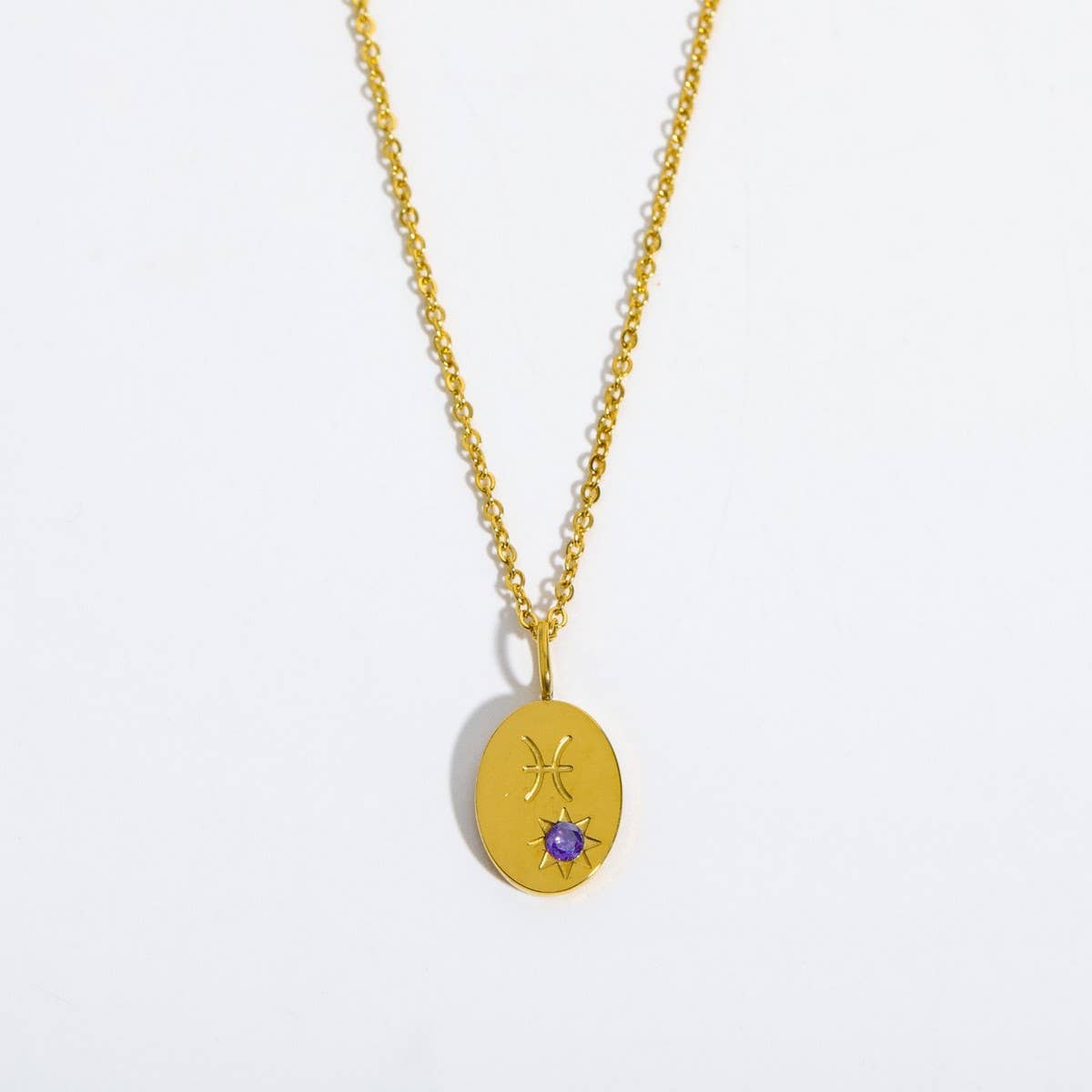 Stainless steel 26 letter zircon pendant necklace_CWMM5536