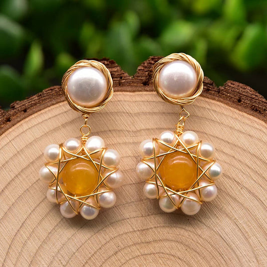 SWEET AND FRESH HANDMADE PEARL EARRINGS