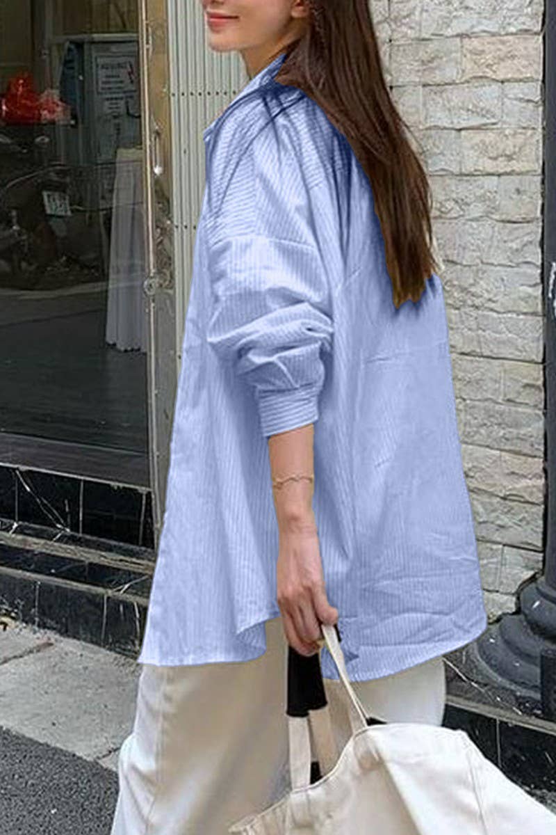 CWTSTL01002_RESORT CHIC STRIPED LONG SLEEVE SHIRT