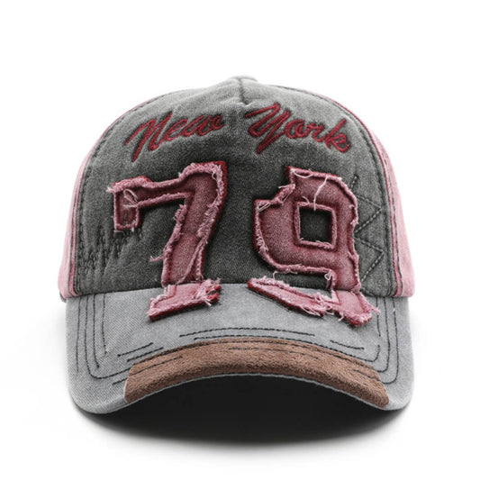 Vintage Washed Distressed Number Cap Outdoor Hat_CWAH1264