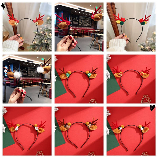 CUTE CHRISTMAS ELK HORN BELL HEADBAND HAIRPIN