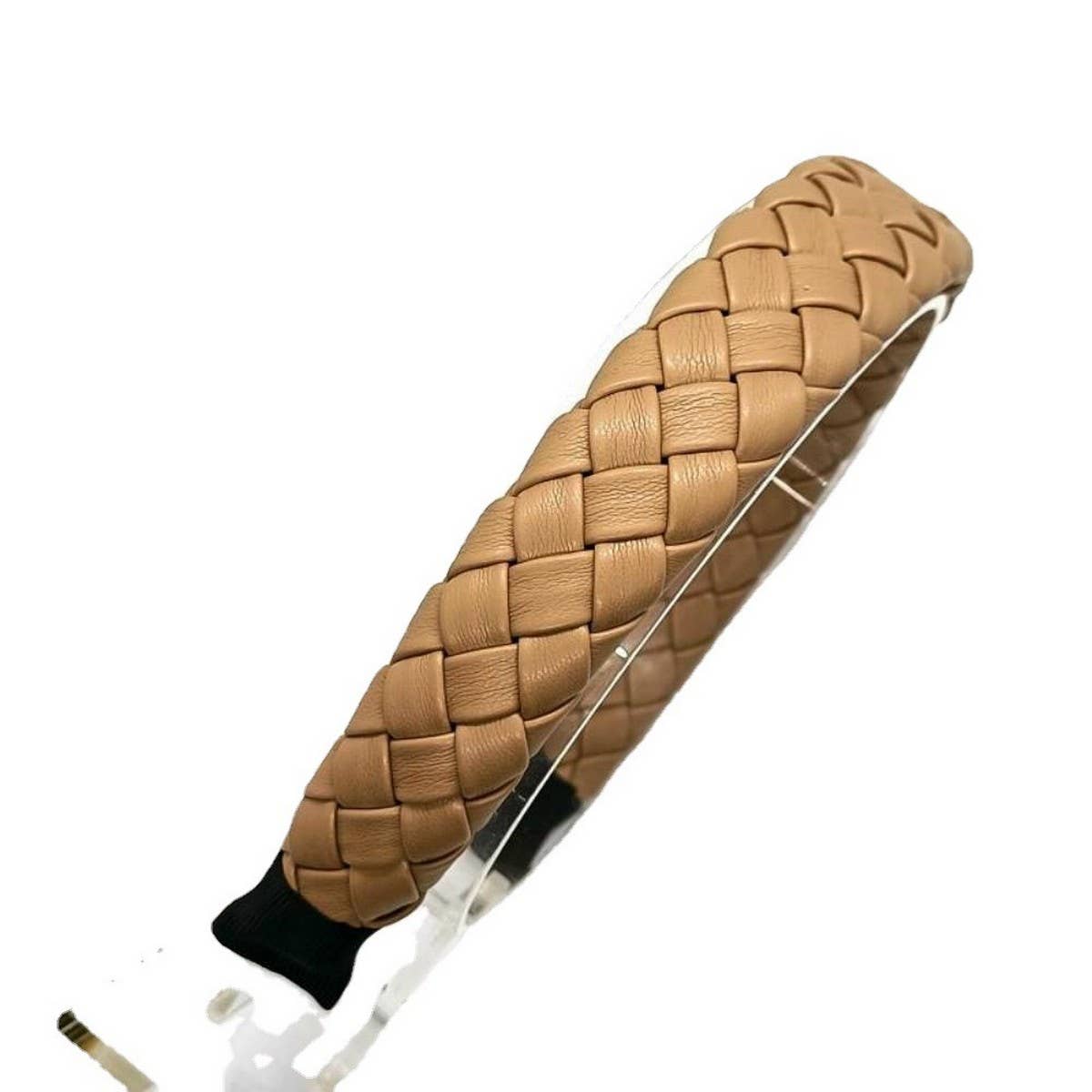 Elegant Solid PU Woven Diamond Headband