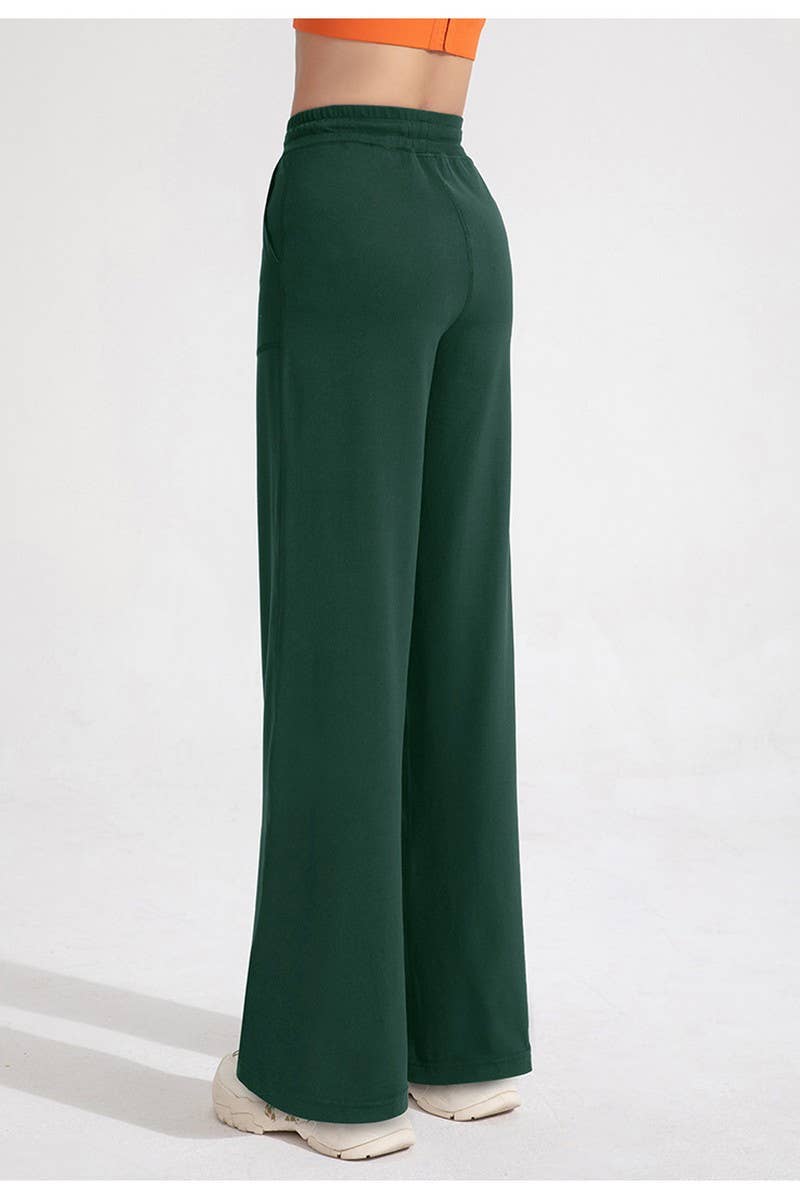 CWBLP1509_HIGH WAIST LOOSE POCKET WIDE LEG YOGA PANTS