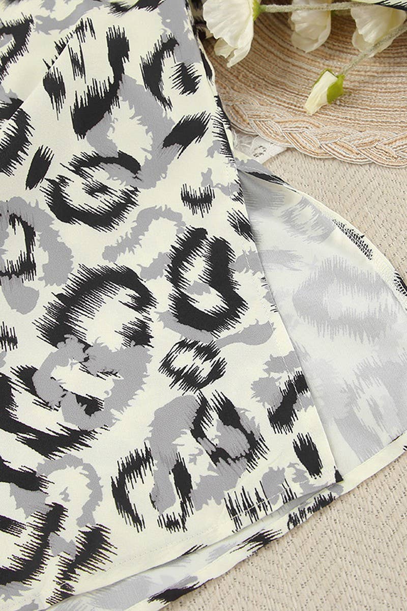 CWSPJ0386_LEOPARD PRINT CARDIGAN LONG SLEEVE PANTS PAJAMAS