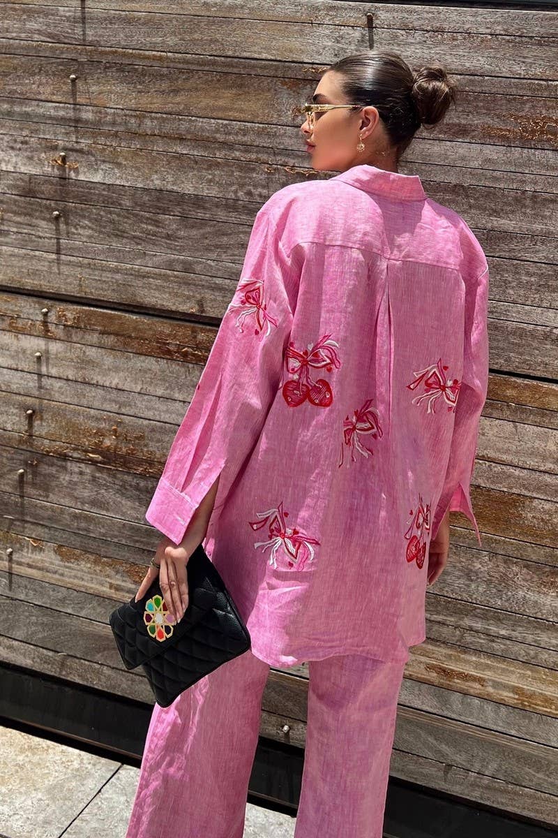 CWSTB1949_EMBROIDERED LONG SLEEVE SHIRT AND PANTS SET