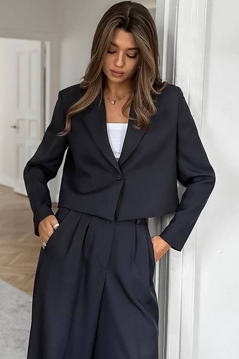 CWSTB1476_SOLID COLOR COMMUTER SUIT CASUAL TWO-PIECE SUIT