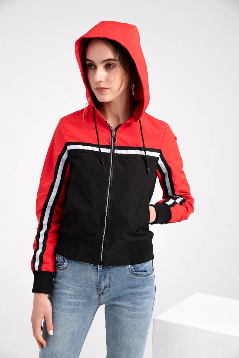 COLOR MATCH FASHION CASUAL WOMEN'S JACKET