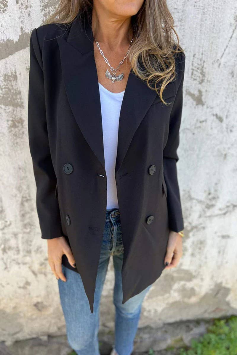 CWOCO1275_SOLID CASUAL LONG SLEEVE BLAZER JACKET
