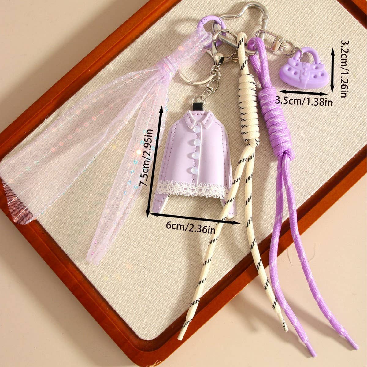 Fashion Mini Purple Lace Shirt Keychain_CWMM7828