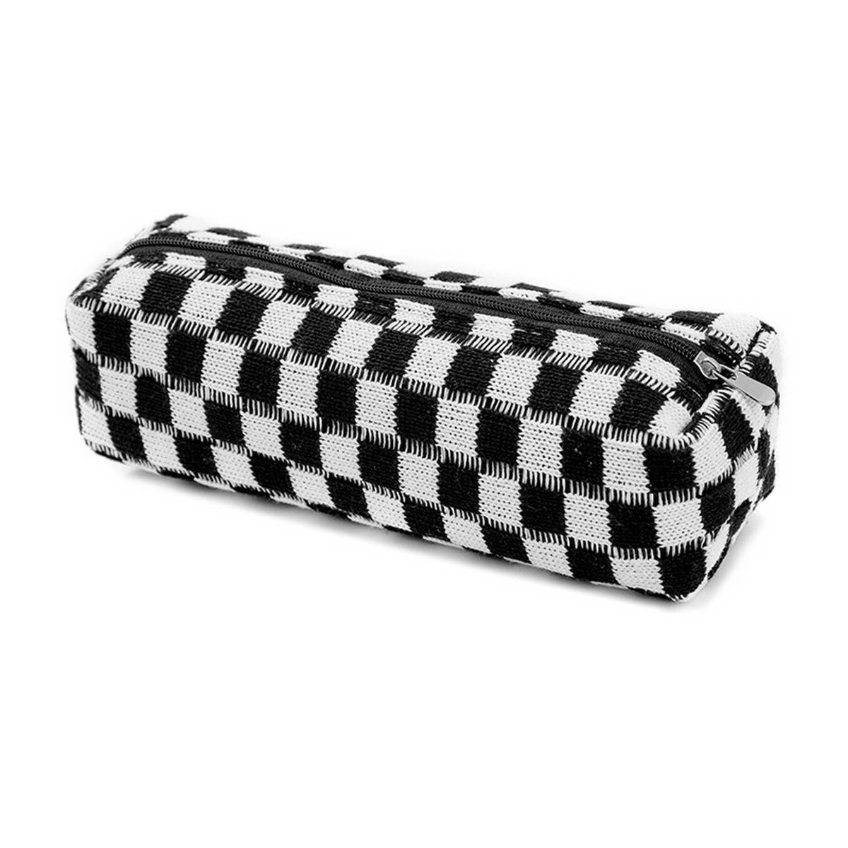 CHESSBOARD CHECKER PEN BAG SIMPLE MAKEUP BAG_CWAB1211