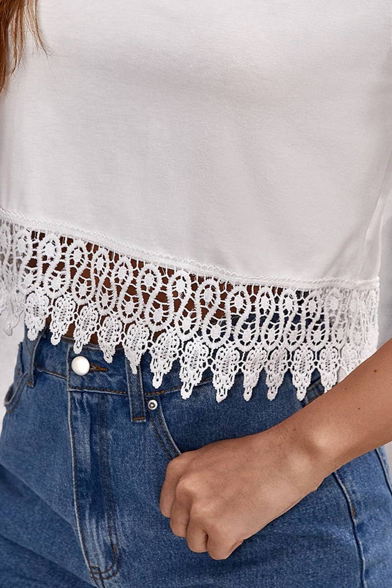 CWTBLS2012_LACE TRIM V-NECK SHORT SLEEVE T-SHIRT