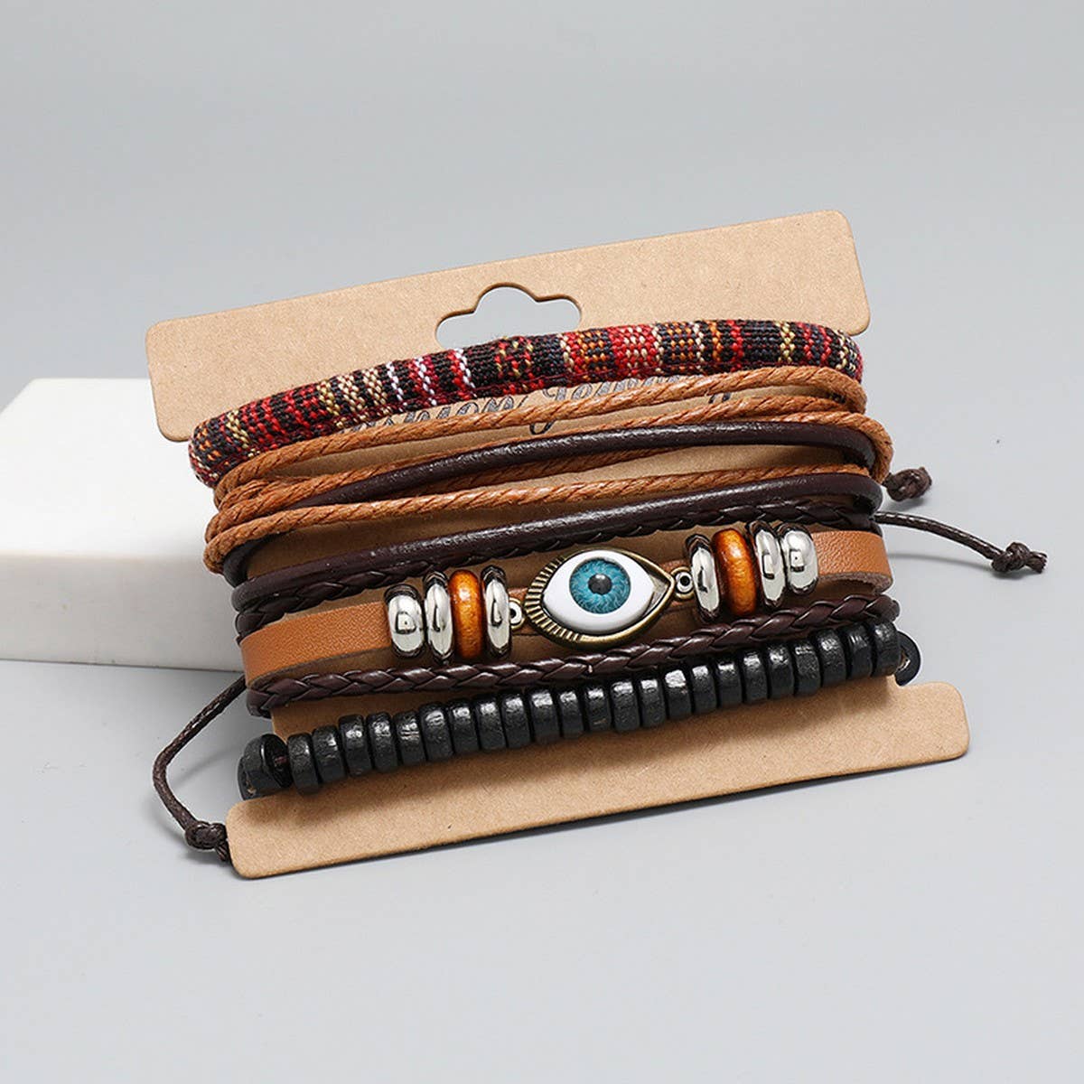 SIMPLE DIY FOUR-PIECE COMBINATION COWHIDE BRACELET_CWMM4518