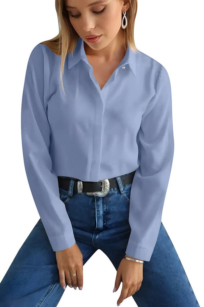 CWTSTL1531_HIDDEN BUTTON LONG SLEEVE COMMUTER SHIRT