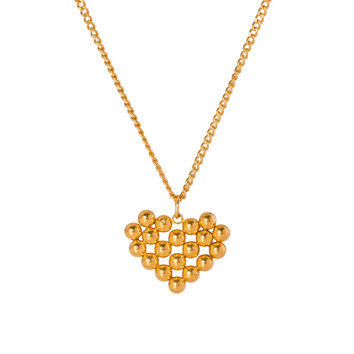 NEW ROUND BEAD HEART PENDANT DESIGN NECKLACE