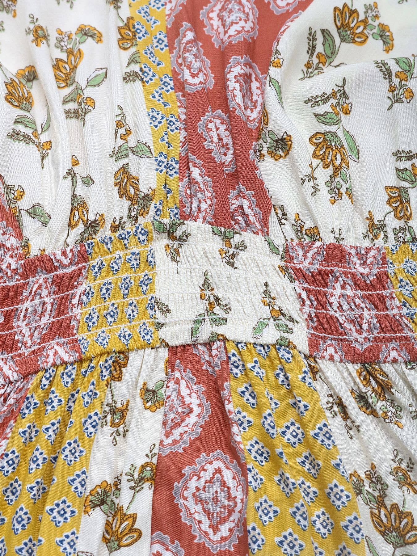 Boho Floral Print Vintage High Waist Jumpsuit