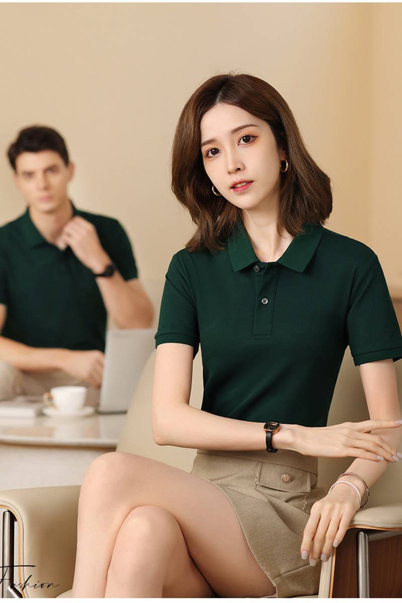 CWTBLS02453_POLO SHIRT FOR WOMEN CLASSIC SHORT SLEEVE CASUAL