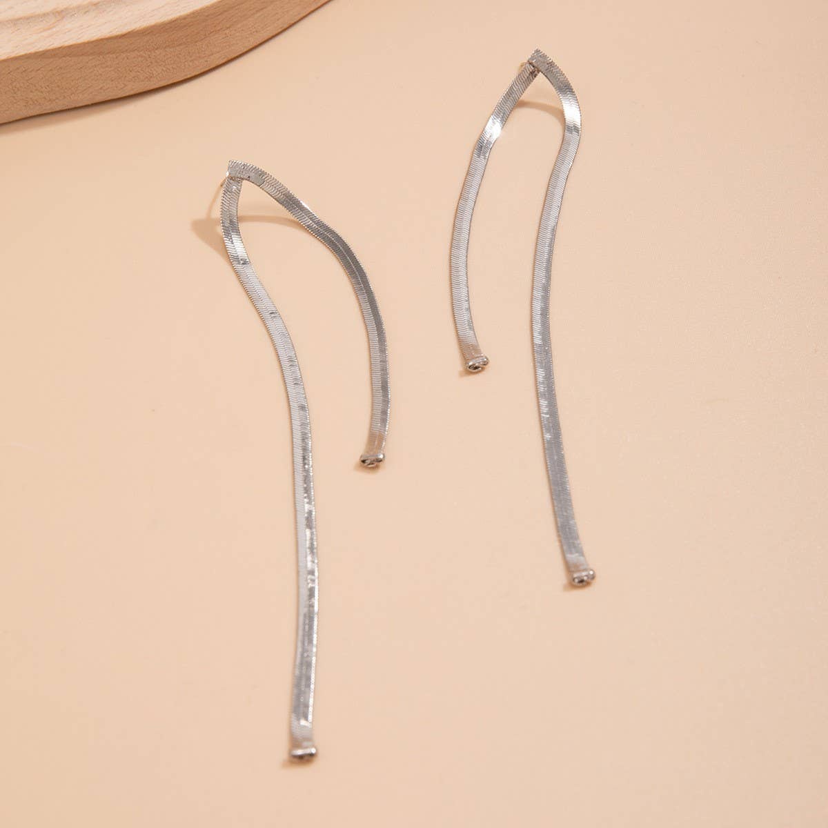 PERSONALIZED LONG TASSEL EARRINGS SNAKE BONE CHAIN_CWAJE1136