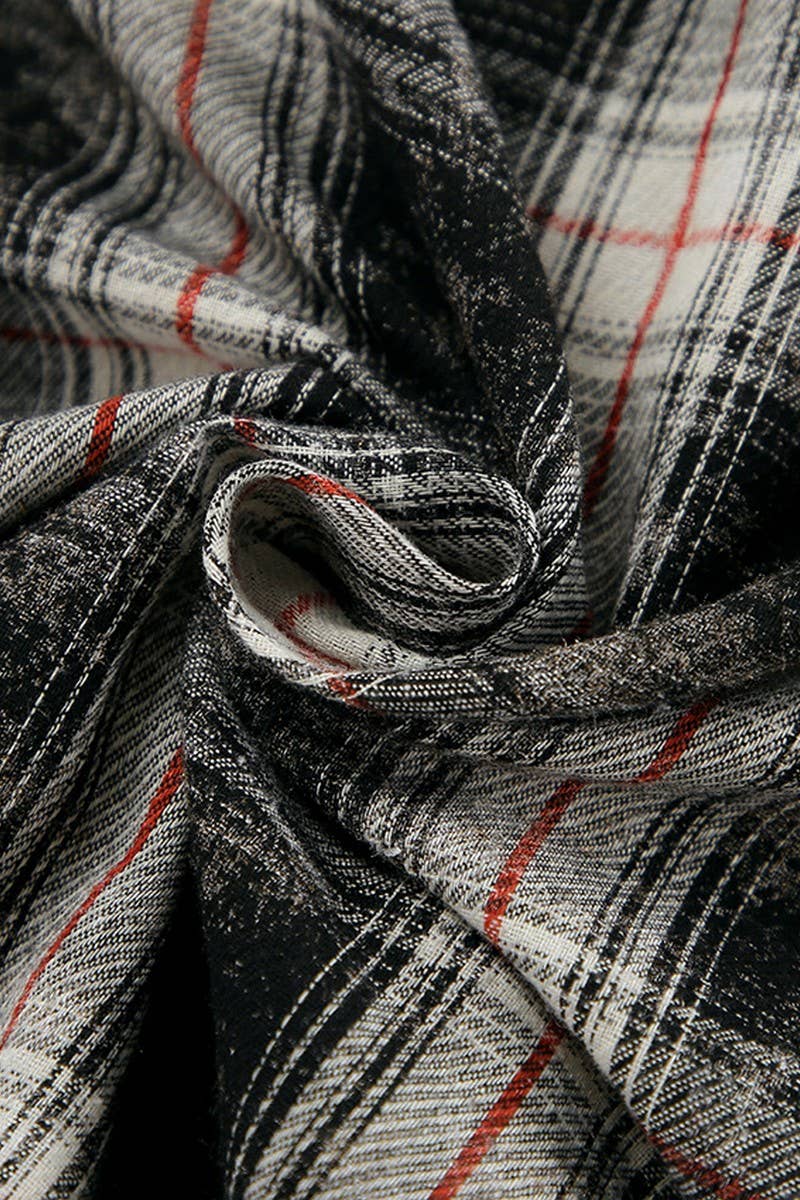 CWTBLL00627_RETRO PLAID CASUAL LONG-SLEEVED SHIRT