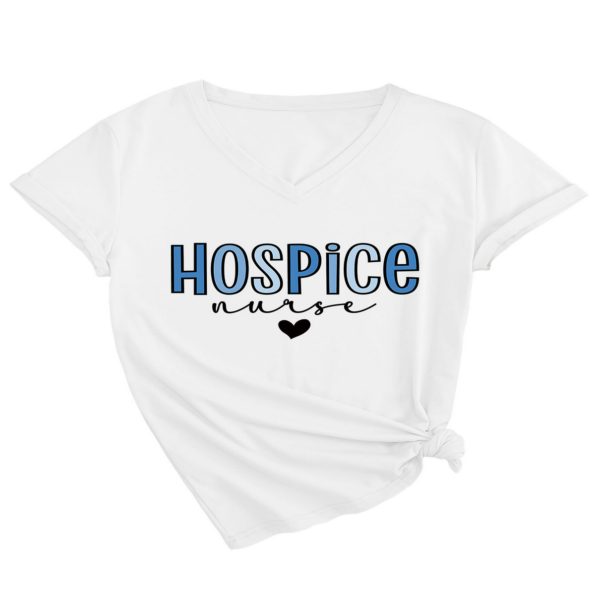 Heart Print V-Neck Tee ? Women¡¯s Casual Loose