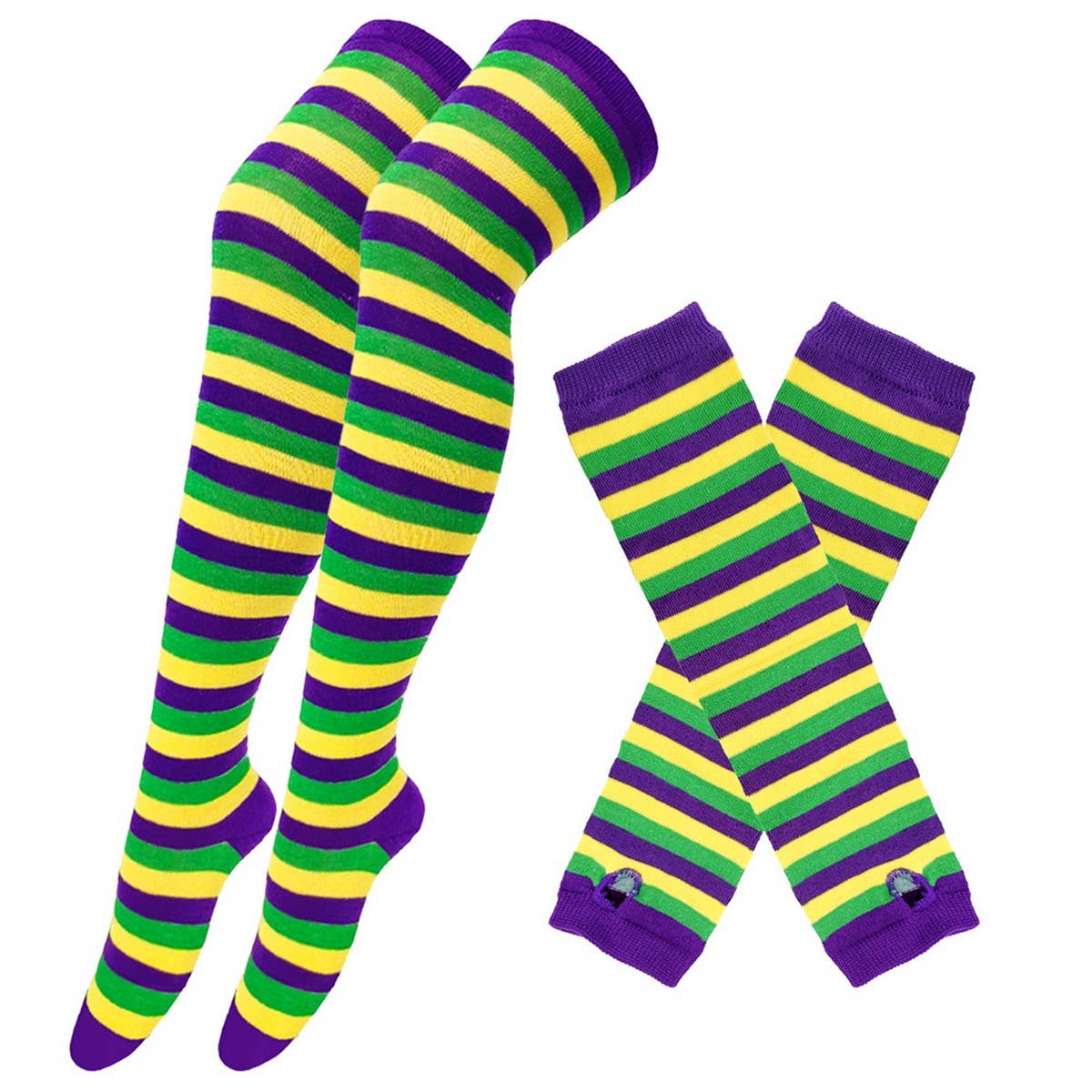 CWMS02685_STRIPED SOCKS &AMP GLOVES SET PARTY